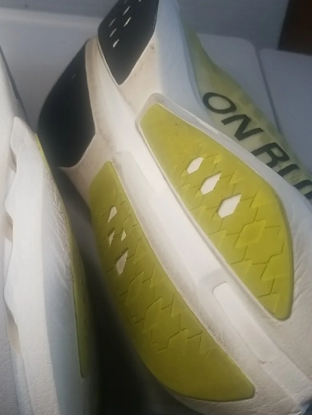 On Running Cloudboom Strike Yellow/White Men's Racing Shoes